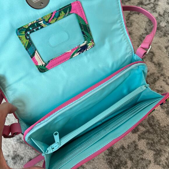 Vera Bradley Tropical Paradise Turnlock Crossbody Bag Wallet - Picture 7 of 8